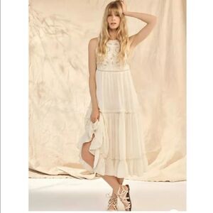 Anthropologie Pinnacle Embroidered Maxi Dress Size S